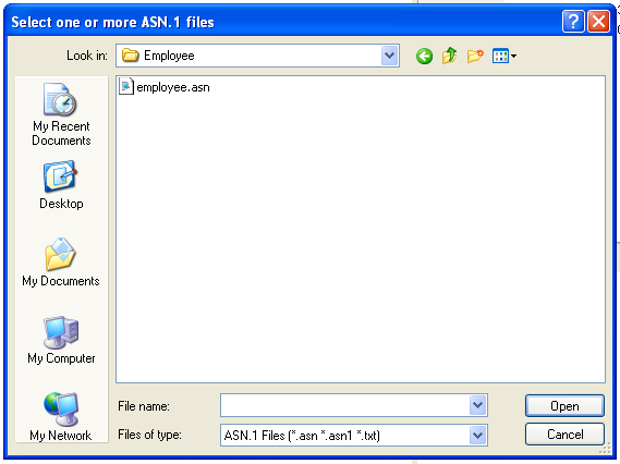 asn1 file select