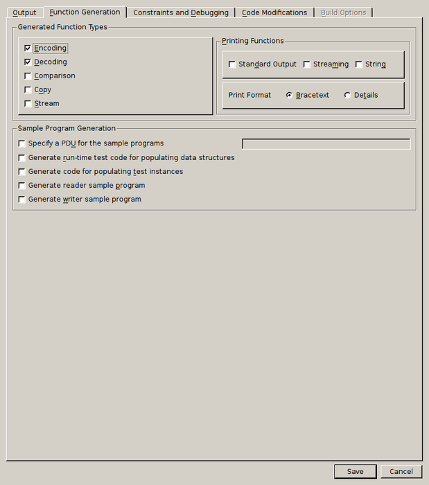 Project Settings Function Generation